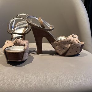 Guess Beige Platform Sandal Heels